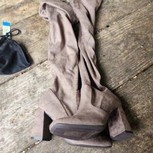 Baxboo thigh high heel boots